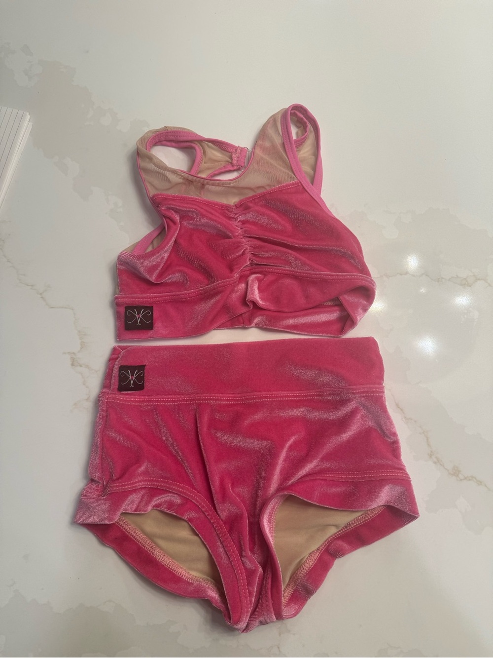 Kandi Kouture Pink Velvet dance set CL 7/8